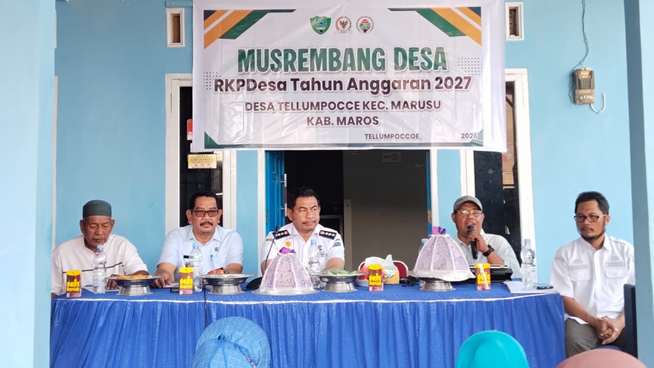 Gelar Musrenbangdesa TA 2027, Pemdes Tellumpoccoe Mantapkan Arah Pembangunan Desa